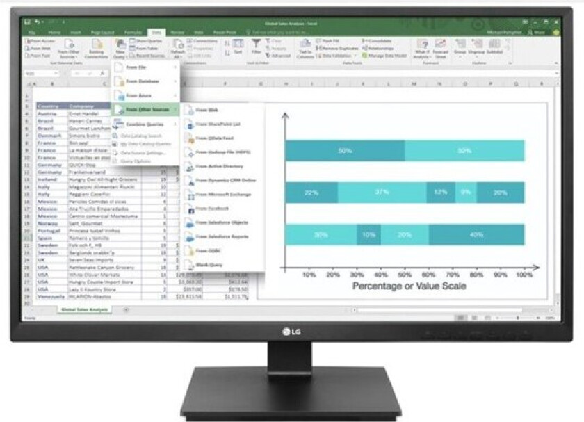 24" LG 24BK55YT-B - LED monitor - Full HD (1080p) - 24" - 5 ms - Skjerm