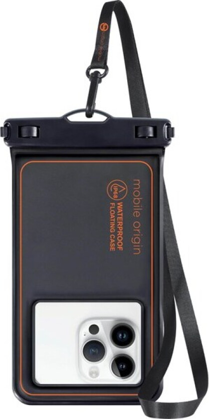 Waterproof floating case 6.5" black/orange