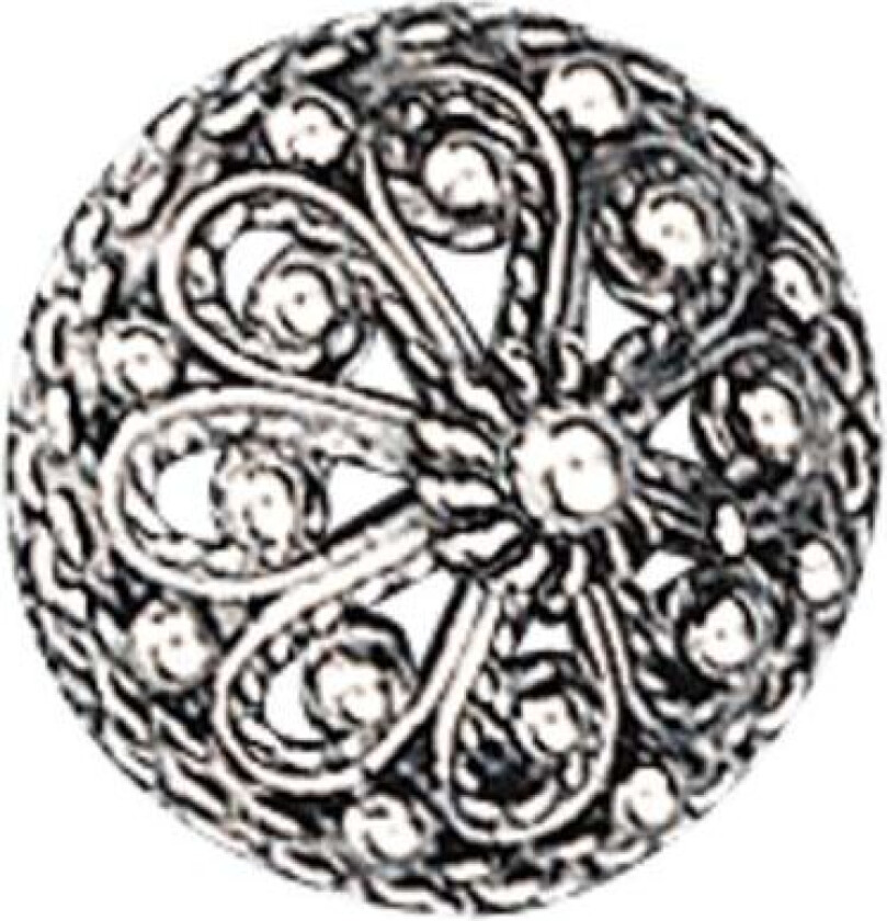 Knapp i 830 oksidert sølv, 13 mm