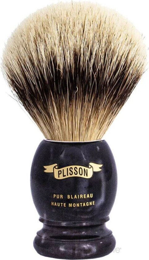 Bilde av Plisson Shaving Brush, High Mountain White Badger & Genuine Black Horn- Size 12