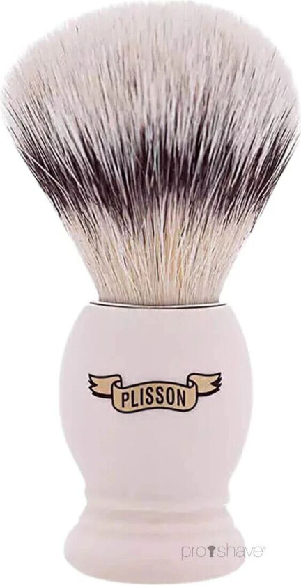 Plisson Shaving Brush, High Mountain White Fibre & Imit. Ivory- Size 12