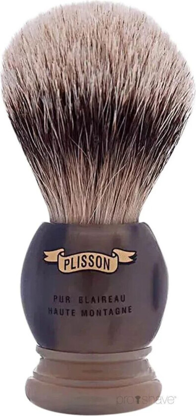 Plisson Shaving Brush, High Mountain White Badger & Genuine Horn- Size 18