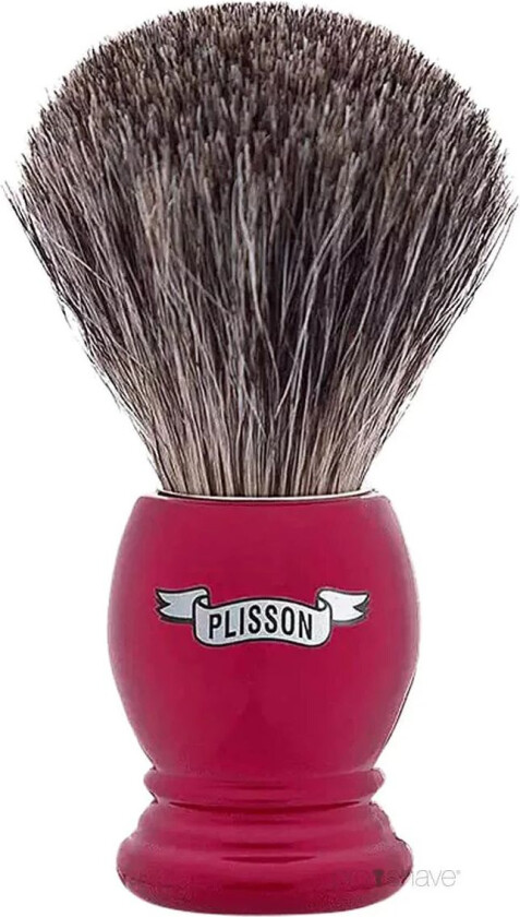 Plisson Shaving Brush, Russian Grey Badger & Pearl Red- Size 12