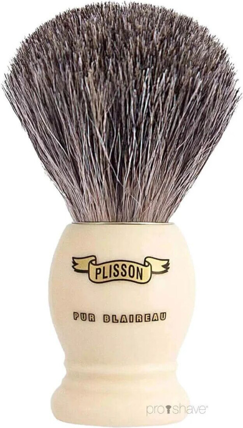 Plisson Shaving Brush, Russian Grey Badger & Imit. Ivory- Size 12