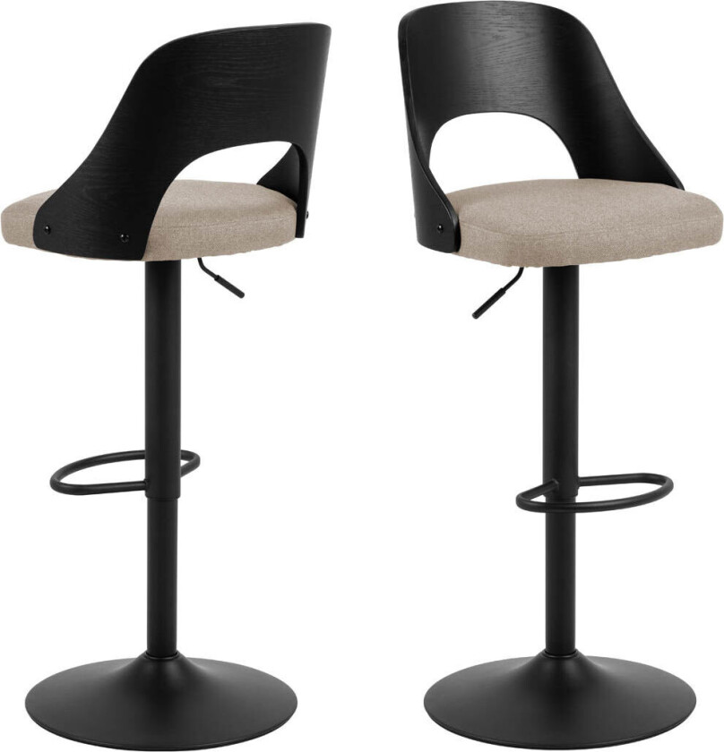 Lucy barstol dreiefunksjon, gasspatron sandfarget, svart.