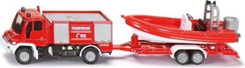 Siku Unimog Fire Engine With Boat