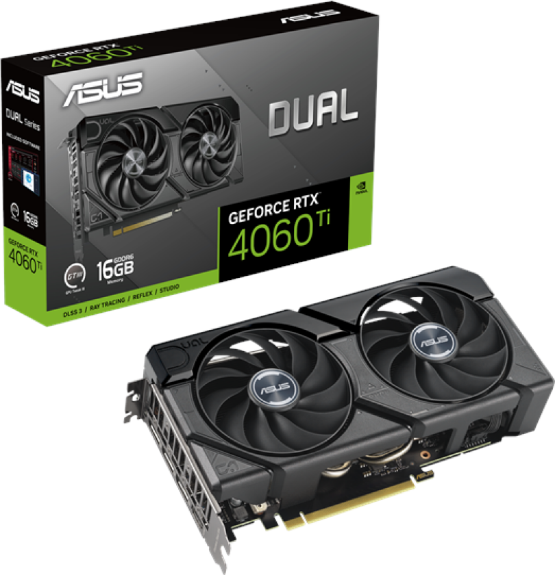 GeForce RTX 4060 Ti DUAL EVO - 16GB GDDR6 RAM - Grafikkort