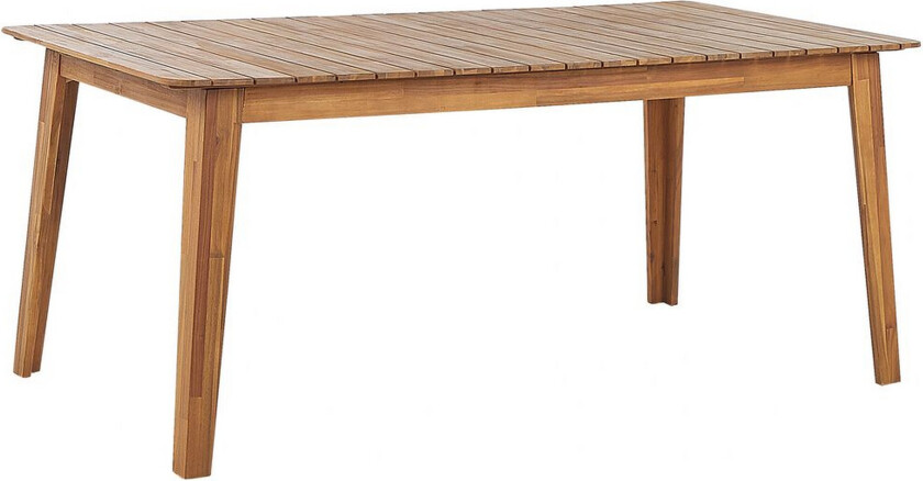 Hagebord lyst akasietre 180 x 90 cm til 6 utendørs rektangulært rustikk stil