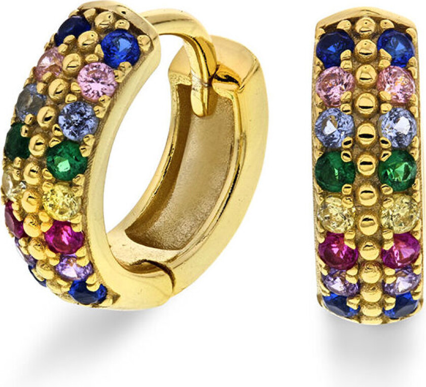 , Øredobber i forgylt sølv med zirkonia