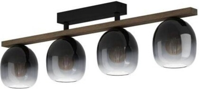 Filago, 4 ampuller, E27, IP20, Sort, Brun, Grå, Gjennomsiktig