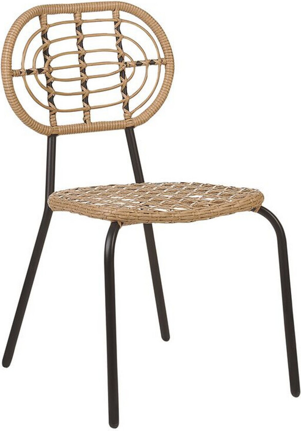 Sett med 8 stoler Natur Kunstrotting Flettet ryggstøtte og sete Boho-stil Utemøbler Hage