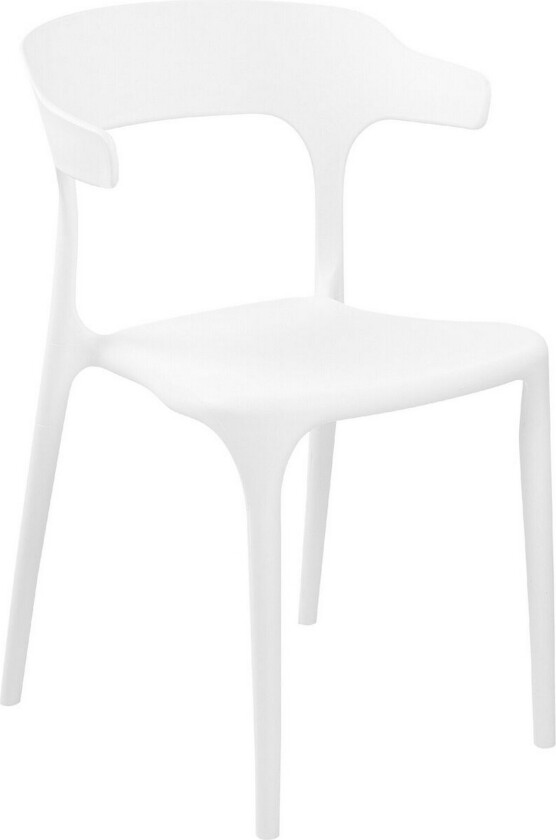 Sett med 8 spisestoler Hvit Polypropylen Lett Værbestandig Plast Innendørs Utendørs Moderne Hagemøbler
