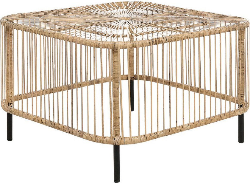 Sofabord Rotting 67 x 67 cm UV-bestandig Flekkbestandig Håndlaget Bohemsk stil Hagemøbler Terrasse Balkong Innendørs Utendørs Salongbord