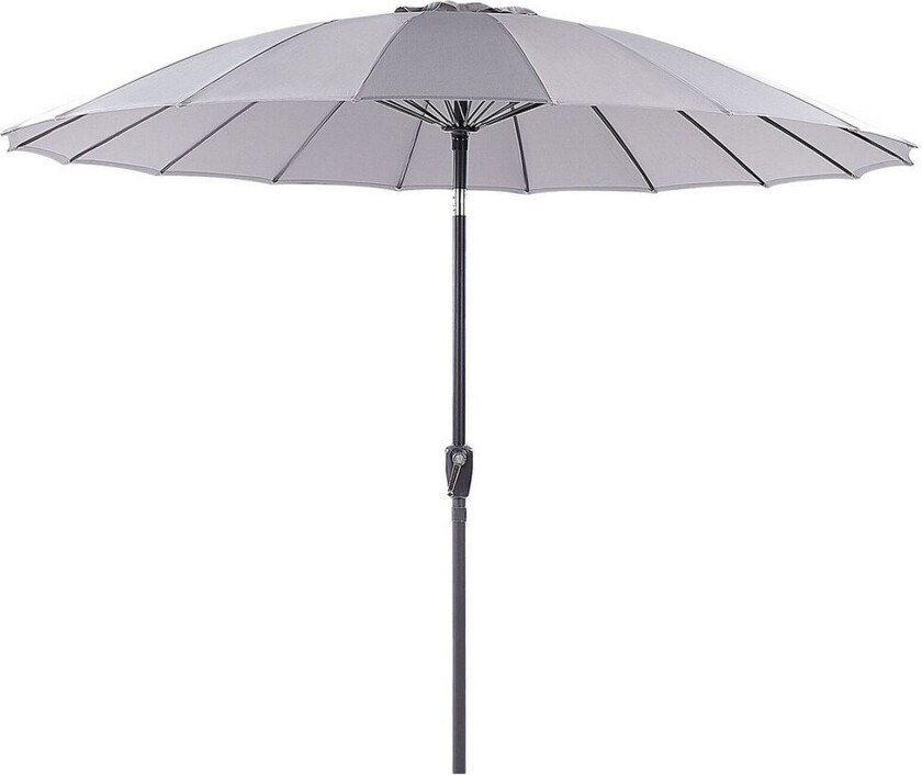 Hageparasoll Lysegrå Stoff Aluminiumsstang ⌀ 255 cm Moderne Åttekantet Utendørs Parasoll Sveivmekanisme UV-bestandig