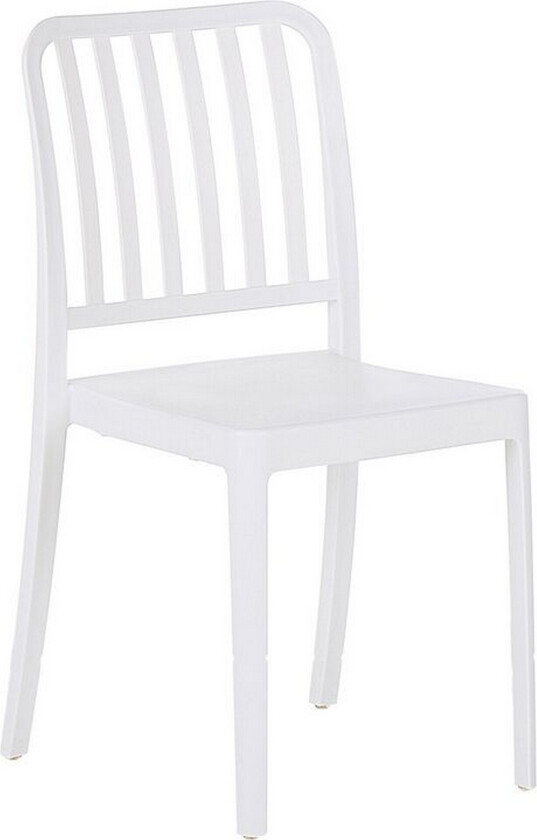 Sett med 2 Hagestoler Hvit Plast Kan stables Innendørs Utendørs