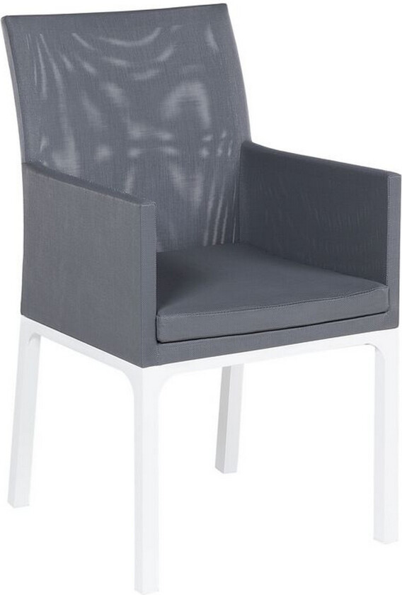 Sett med 6 Hagestoler Grå Hvit Moderne Utendørs Innendørs Uteplass Balkong