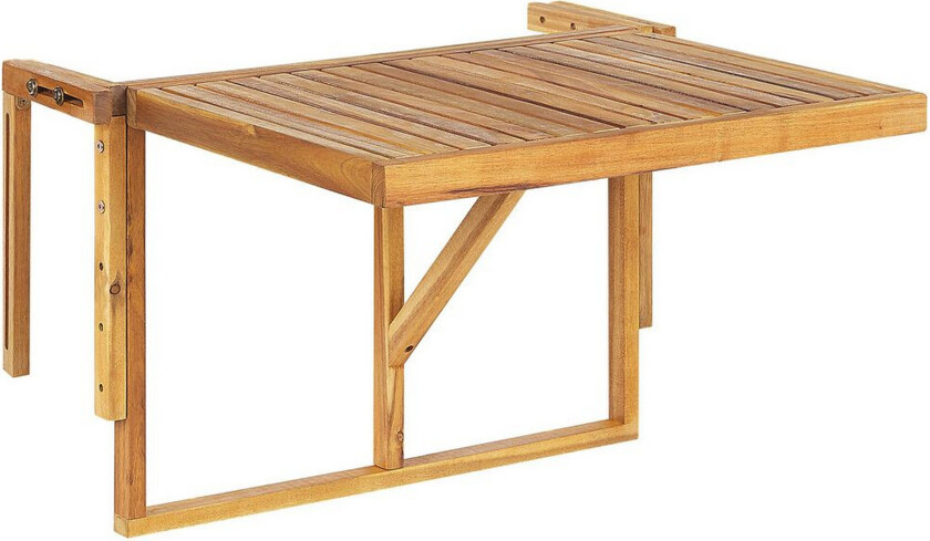Balkong Hengebord Lett Akasietre Sammenleggbar 60 x 55 cm Utendørs Skinnedekk Balkongbord
