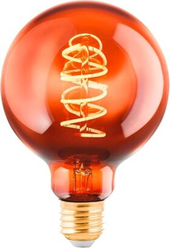 Eglo - LED-filamentlyspære - form: G95 - E27 - 4 W (ekvivalent 3 W) - varmt hvitt lys - 2000 K - kobber