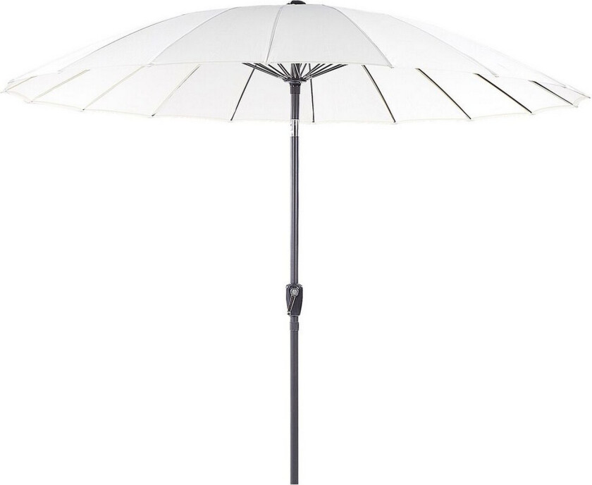 Hage Parasoll Lys Beige Stoff Aluminiumsstang 255 cm Moderne Åttekantet Utendørs Paraply