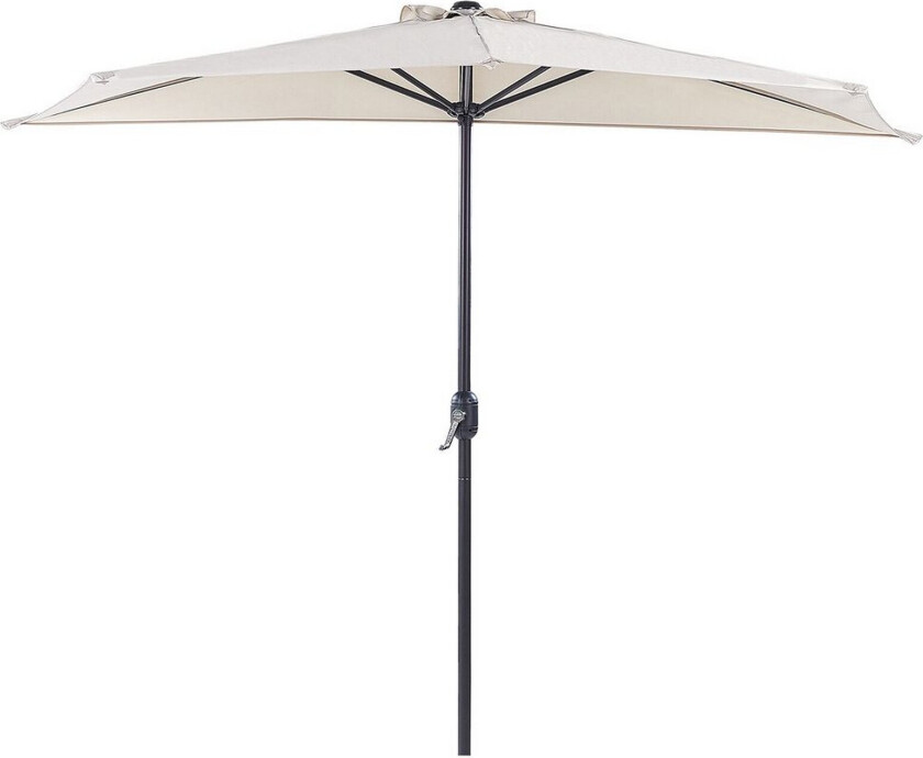 Halvrund parasoll Beige Polyester Stål 270 cm Hage Terrasse Balkong Solskjerming Moderne