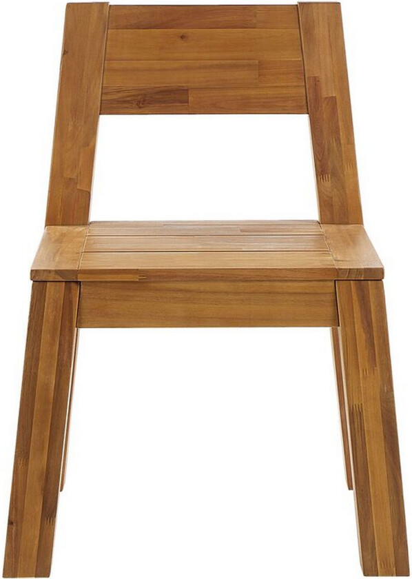 Sett med 4 hagestoler i solid akasietre innendørs utendørs rustikk design