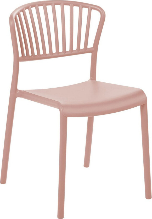 Sett med 4 Spisestuestoler Rosa Plast Innendørs Utendørs Minimalistisk Stil