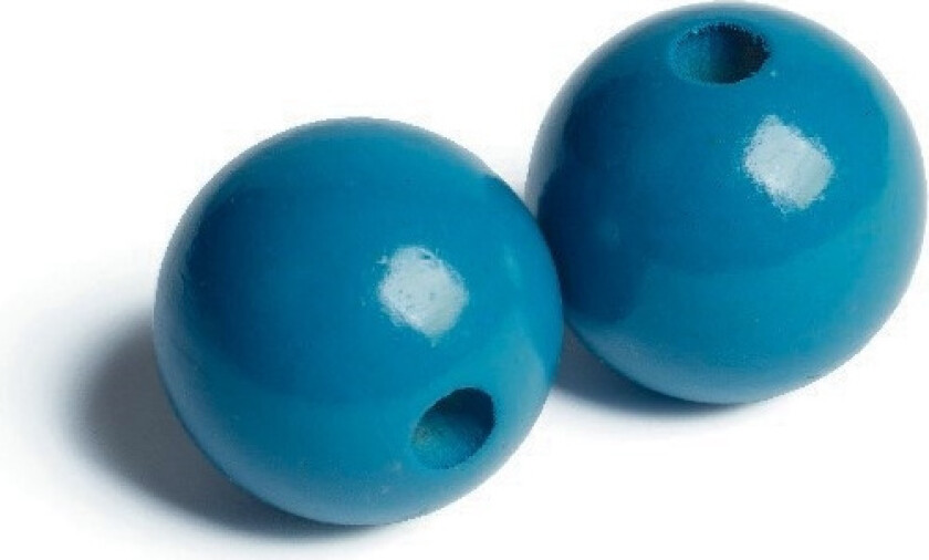 Bilde av Træperler 35mm 20stk turkis