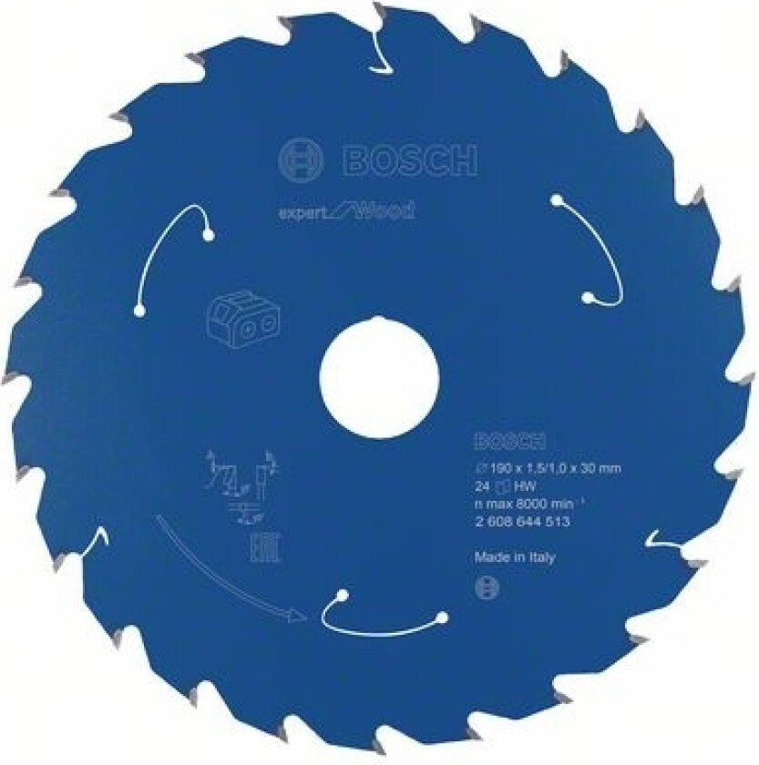 Expert for Wood-sirkelsagblad for batteridrevne sager 190x1,5/1x30 T24