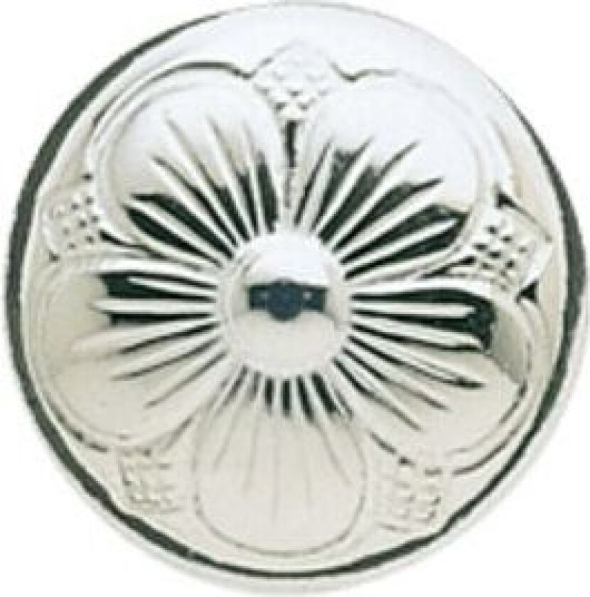 Knapp i 830 hvitt sølv, 17 mm