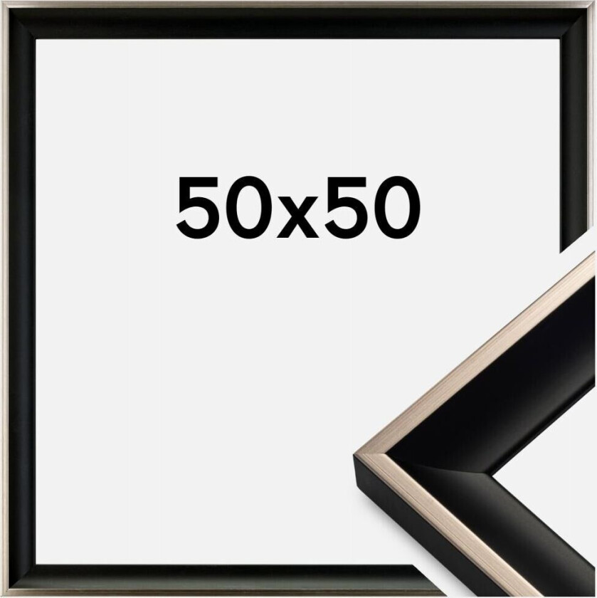 Ramme Öjaren Akrylglass Svart-Sølv 50x50 Cm