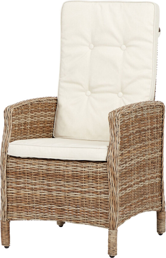 hagestol inkl. pute, med pumpe, natur og off white.