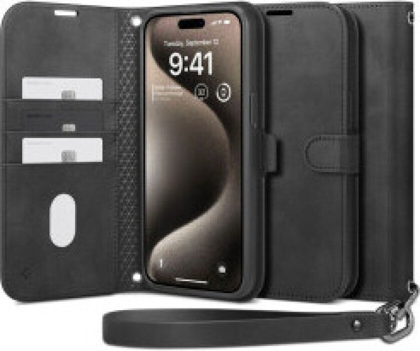 Wallet S Pro-deksel til iPhone 15 Pro - Svart
