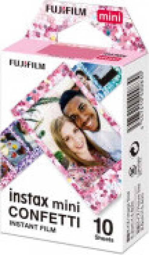 Instax Mini CONFETTI - Hurtigvirkende fargefilm - instax mini - ISO 800 - 10 eksponeringer