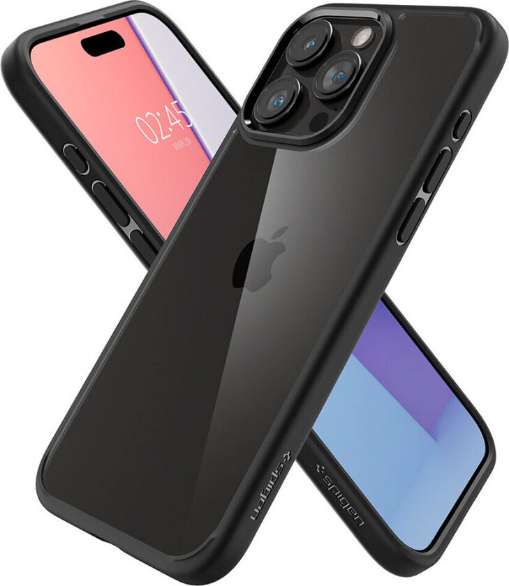 Spigen Crystal Hybrid, matte black - iPhone 15 Pro