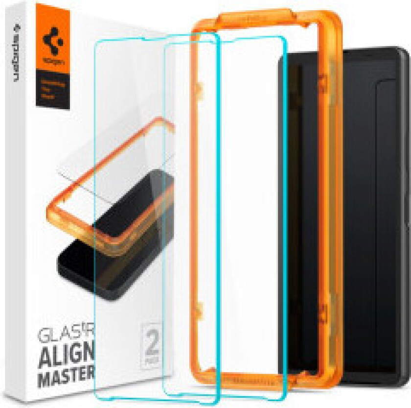 Spigen Xperia 10 V Skjermbeskytter GLAS.tR ALIGNmaster 2-pakning