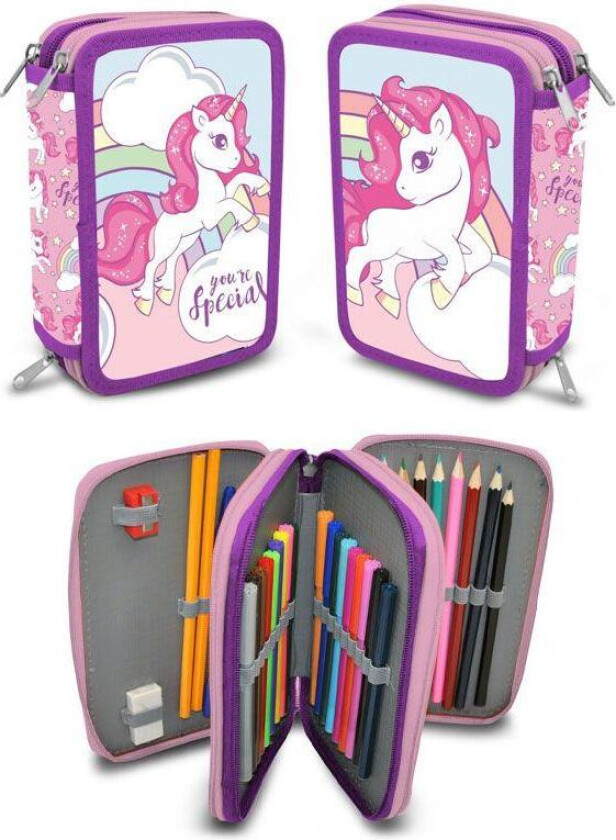 Unicorn You´re Special Triple School Set 43-piece Filled Pencil Case