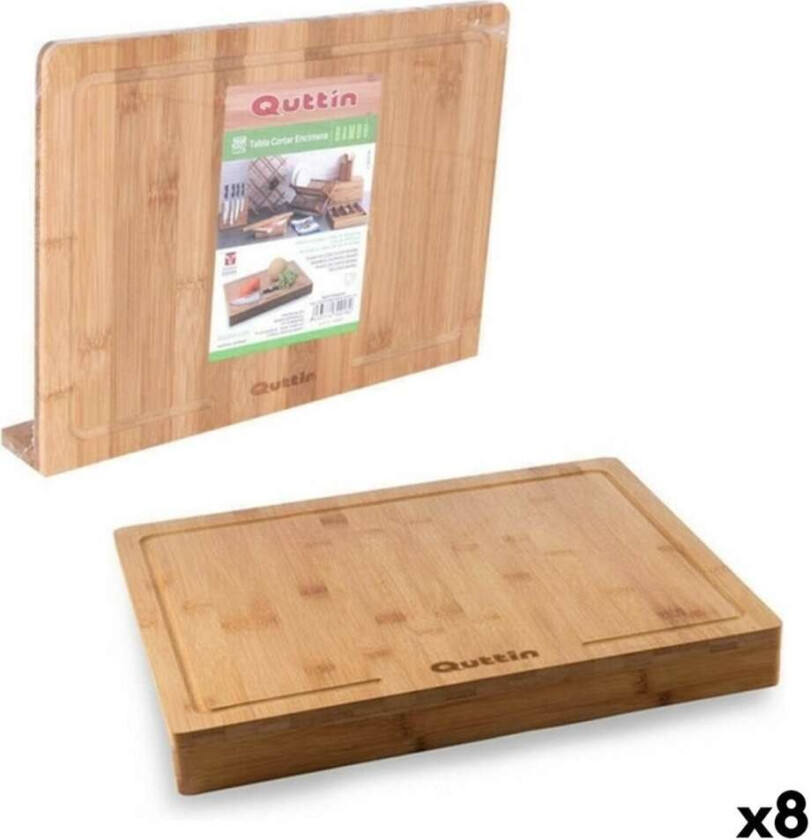 Benk Skjærefjøl av Bambus Quttin 88909 (35 x 25 x 1,2 cm) Bambus (8 enheter)