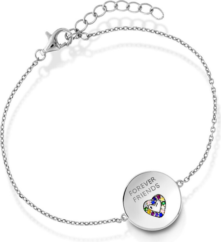 Armbånd i 925 sølv med zirkonia og teksten "FOREVER FRIENDS"