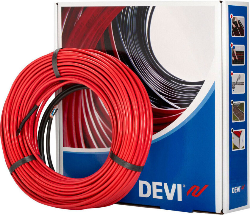 DEVIflex 18T (18W/m) serieresistiv varmekabel til indstøbn. i beton eller lign. til gulvvarme