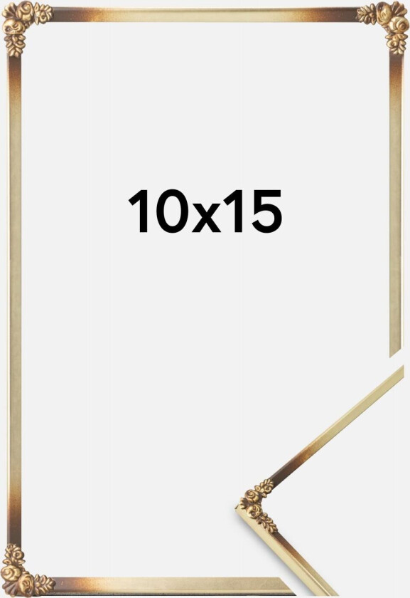 Ramme Rosen Metall Gull 10x15 Cm