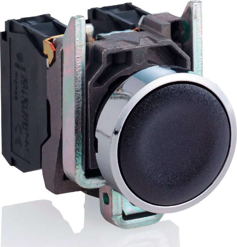 Harmony push button complete with spring return and flat touch surface in black color 1xno xb4ba21