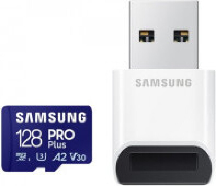 PRO Plus 128 GB microSD-minnekort + USB-leser