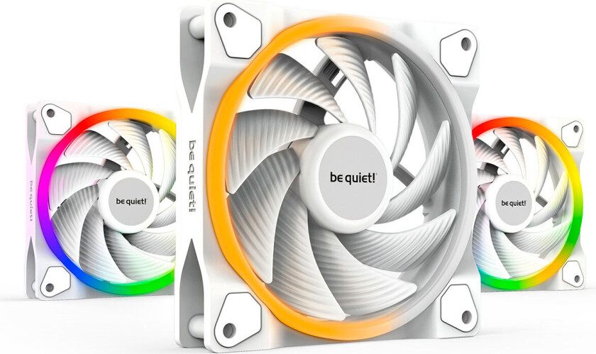 LIGHT WINGS 120mm PWM high-speed Triple-Pack - Kabinettvifte - 120mm - Hvit med RGB-lys - 31 dBA