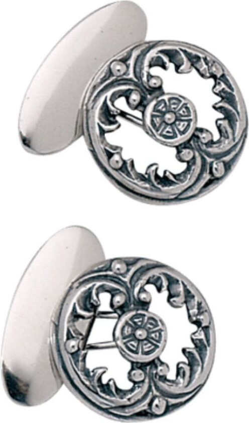 Mansjettknapper Nordtrønder i 830 oksidert sølv