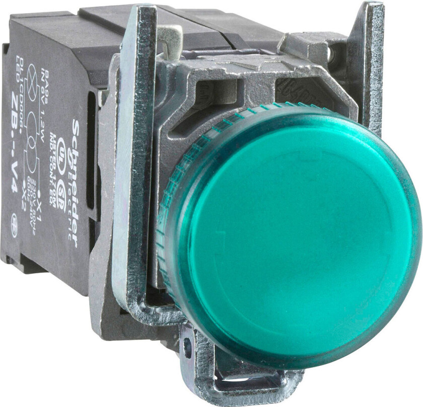 Schneider Harmony lampe komplett grønn 230-240V