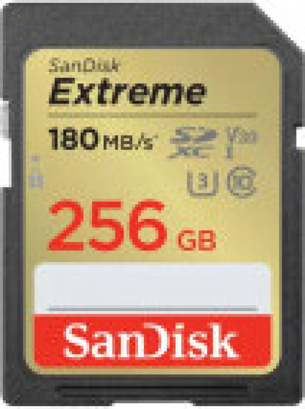 SANDISK - SDXC Extreme 256GB 180MB/s UHS-I C10 V30 U3