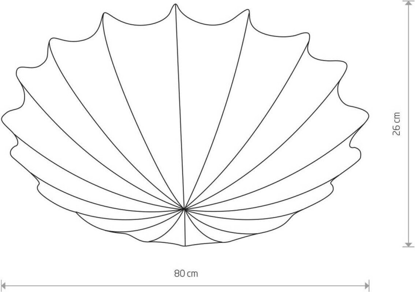 Form taklampe laget av tekstil, Ø 80 cm