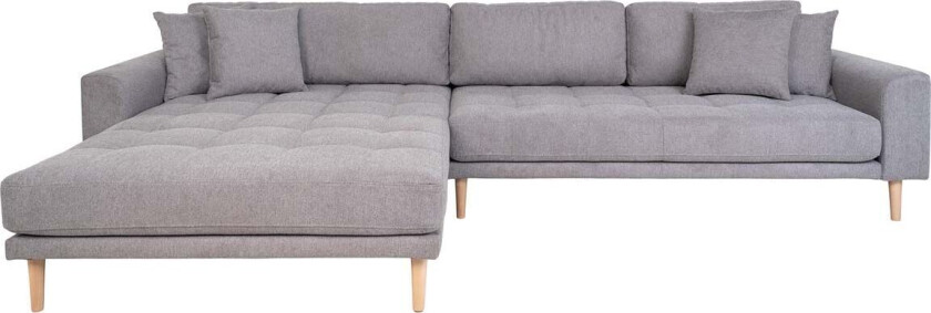 Lido sofa , lenesofa venstrevent med 4 puter lysegrå.