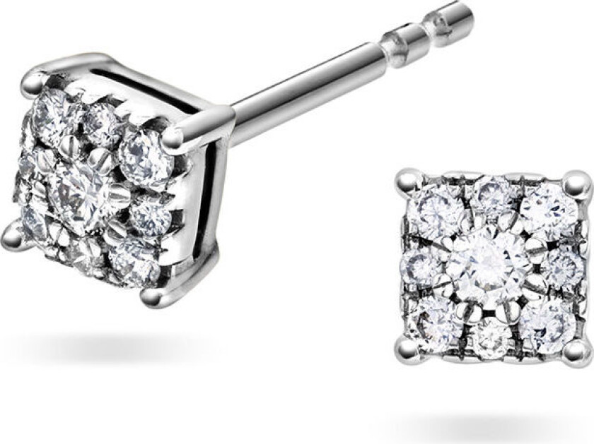 Bilde av Line, Øredobber i 375 hvitt gull med diamanter 0,14 ct