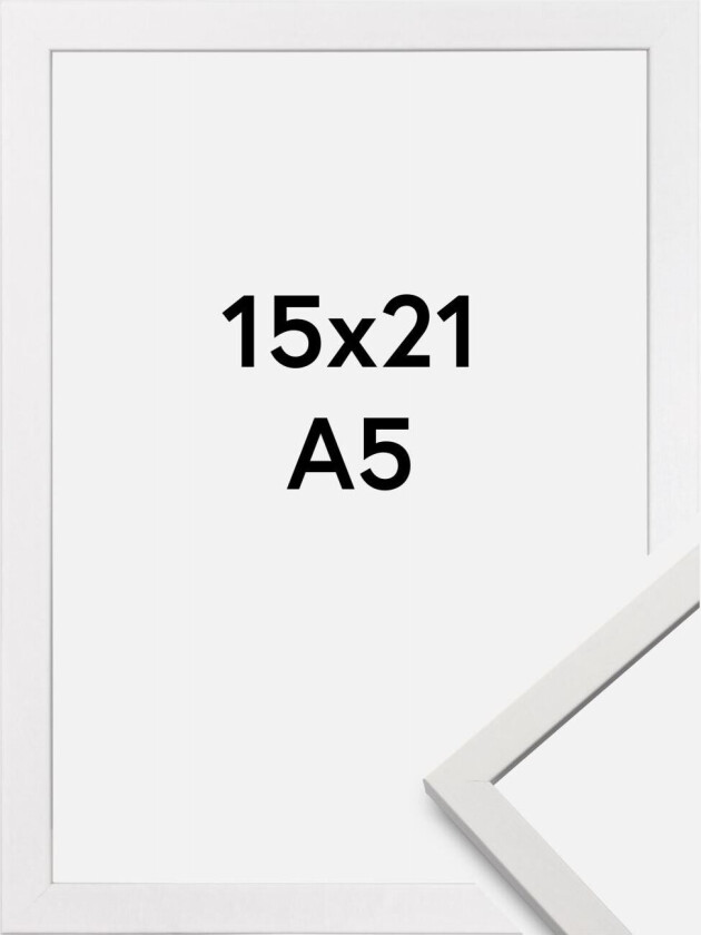 Ramme Edsbyn Akrylglass Hvit 15x21 Cm (A5)